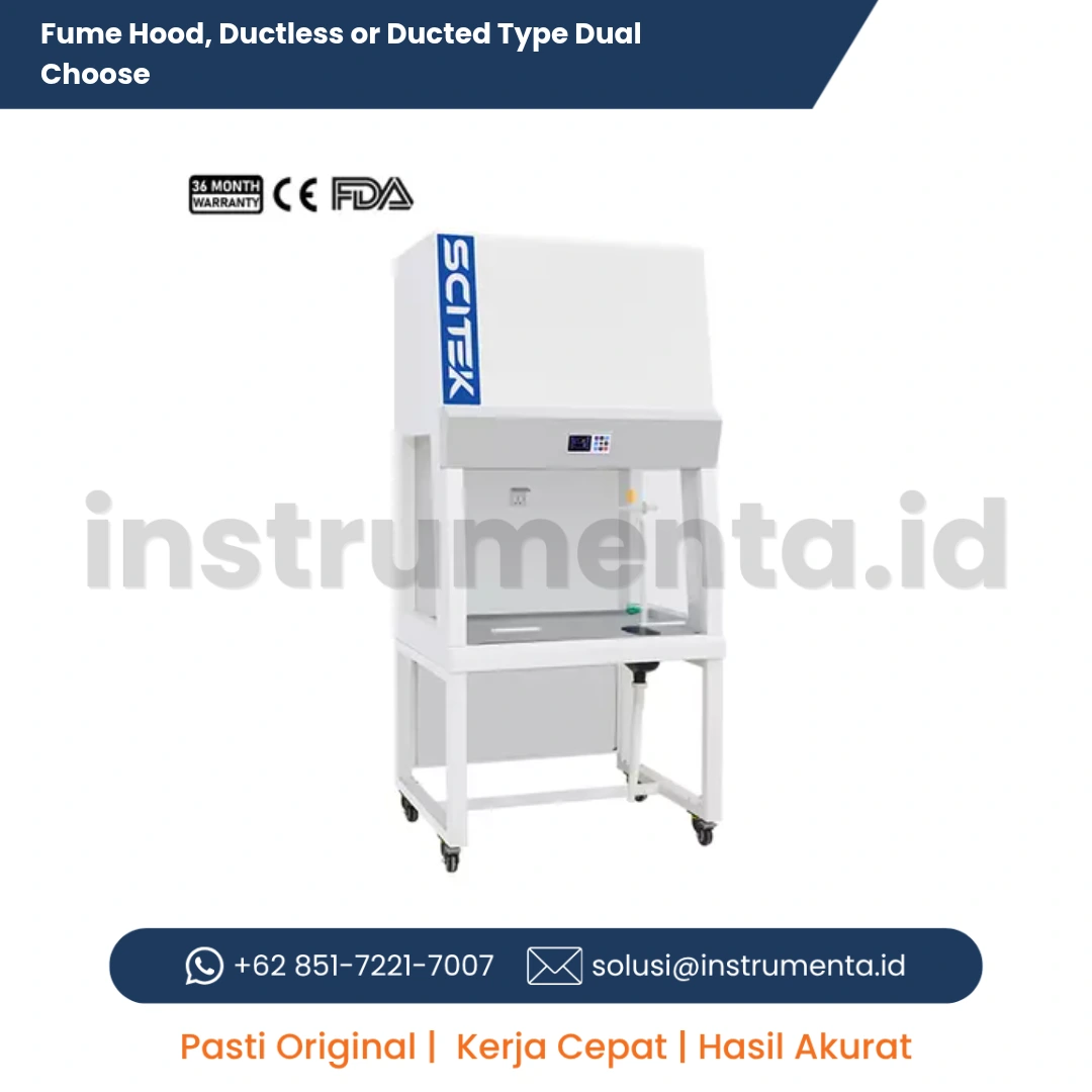 Authorized Distributor Ducted & Ductless Fume Hood SCITEK FH Series Lemari Asam Dual Sistem Pipa dan Tanpa Pipa Laboratorium Kimia